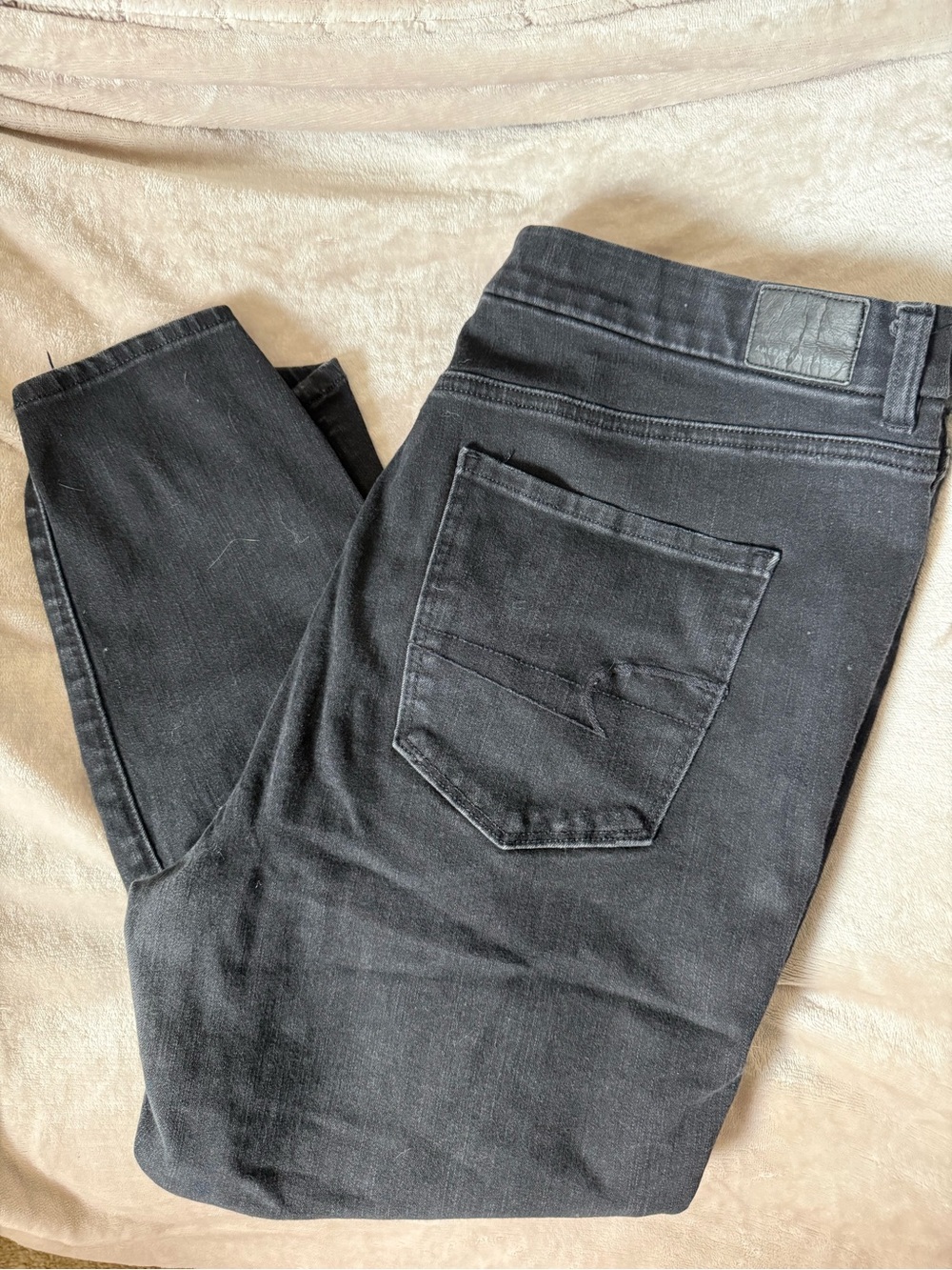 American Eagle Dream Jean High Rise Black Button Fly Skinny Jeans